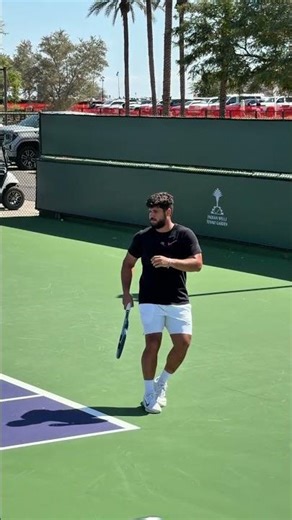 Alvaro Alcaraz practice at Indian Wells 🔥 #tennis #indianwells #carlosalcaraz