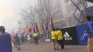 The now-infamous video of the two bomb explosions at the 2013 Boston Marathon