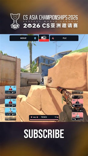 TeSeS Wins Pistol Round With Three Bullets #cac #cs #asia #cs2