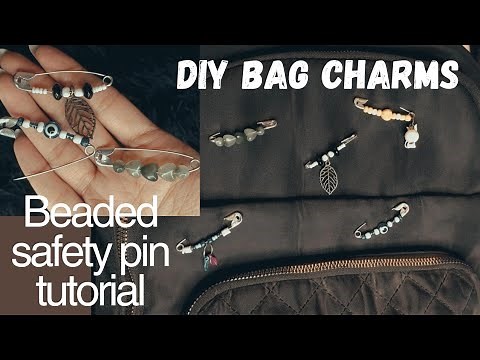 DIY beaded safety pin tutorial | Safety pin bag charms