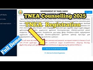 TNEA 2025 Registration|Demo Video|Online application|How to apply for engineering counselling 2025?|