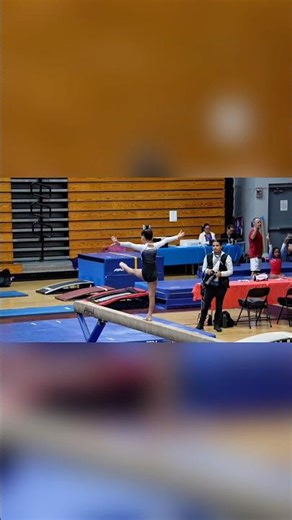 Watch My Beam Routine! 🤸‍♀️✨ 2nd Competition! #gymnast #level1 #beam