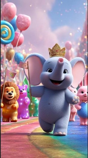 Elephant Candy Parade 🐘🍭#3DShort #FantasyWorld