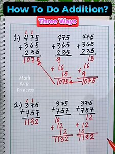 56K views · 1.9K reactions | Math Review: How To Do Addition In 3 Ways #Math #Mathematics #Mathviral #Mathhacks #Mathreview #Mathviralvideo #Mathtricks #trending #viral #viralvideo Title: A Veces Artist: Sara Jaramillo Link: https://business.facebook.com/sound/collection/?sound_collection_tab=sound_tracks&asset_id=986317949192663&reference=artist_attr | Math with Princess | Facebook