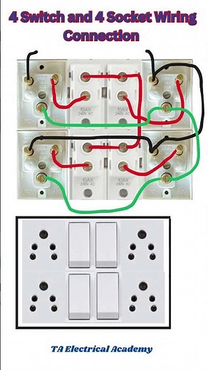 Ultimate 4 Switch Wiring Guide - 4 Socket Wiring Diagram Explained | #Shorts #electrical