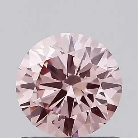 IGI Certified 0 70 Carat Very Good Cut Round Pink Lab Grown Diamond FVPI Color, VVS2 Clarity