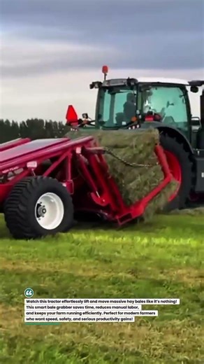 Hay Bale Grabber Beast in Action 🚜💥 #Farming #TractorPower #AgriTech