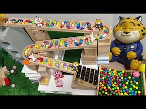 Satisfying Reverse Marbles Run Race ASMR ♡ Wooden Wave Course ♡ EP. 11 ♡ Colorful Marbles