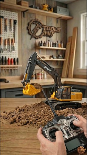 Remote controlled mini excavator digging dirt 🔥RC excavator real digging control 🎮