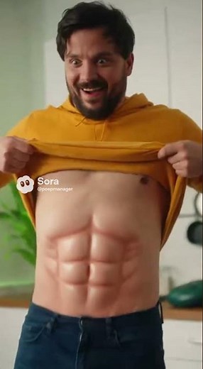 🤯 Bauch rein, Sixpack raus! Akku regelt das (KI-Satire) #verrückt
