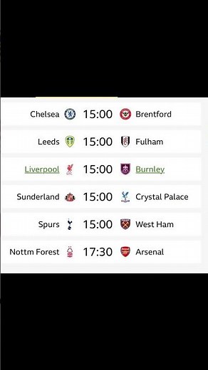 Premier league weekend fixtures