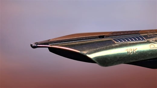 派克银色大世纪钢笔阳光手工打磨牛角尖笔尖正面不磨打磨过程全程附膜近乎零划伤