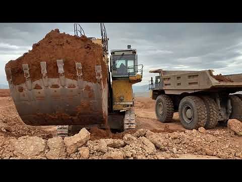 Liebherr 994 Front Shovel Excavator Loading Hitachi And Terex Dumpers