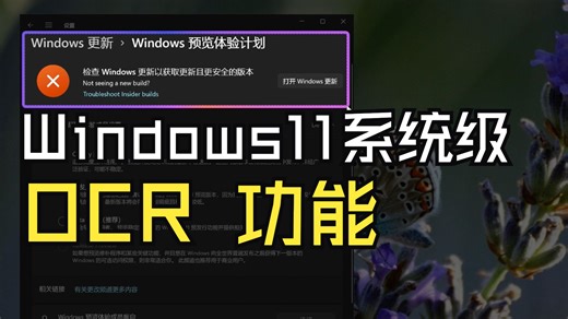 Windows 11 开发者频道更新系统级 OCR 功能