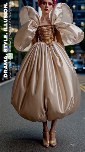 Avant-garde fashion shorts | Extreme balloon couture outfit redefining futuristic elegance #fashion