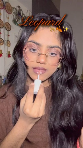 Leopard makeup 🐆#leopard #makeuptutorial #leopardmakeup #eyemakeup #eyes #lipstick #lipgloss #yt