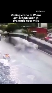 47M views · 491 reactions | Construction worker escapes a near death experience. April 2025 ◦ Nanjing, Jiangsu province, China #construction #engineering #accident #intelligencego #fyp | IntelligenceGo | Facebook