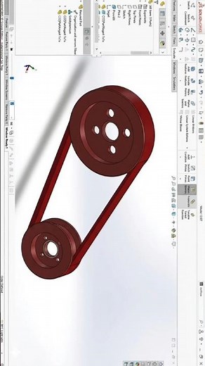SolidWorks Belt and Pulley Mechanism Assembly 🛠️ #shorts #cad #viral
