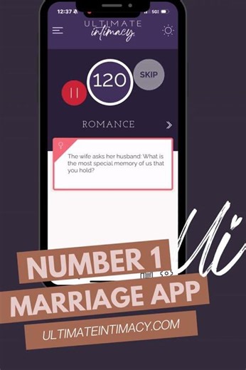 Ultimate Intimacy APP! Rated 4.9 stars and over one MILLION downloads by married couples!