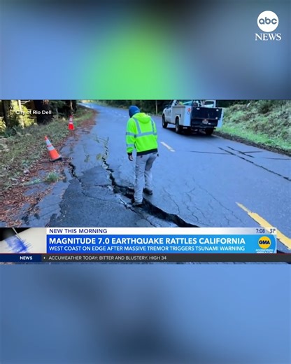 California is under a state of emergency this morning after a 7.0 magnitude earthquake was reported off the coast on Thursday, according to the United States Geological Survey. More than 30 aftershocks have been reported in the region. https://abcnews.visitlink.me/J9v9FP | ABC News