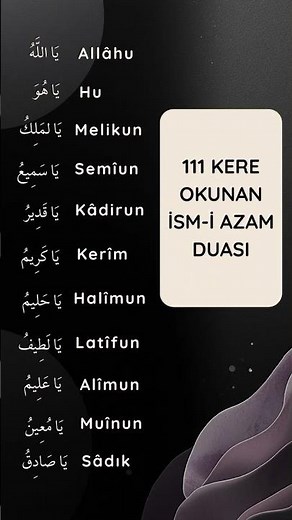 Çok Etkili İsmi Azam Duası Detayı Açıklama Kısmında #dua #ismiazam #ismiazamduası