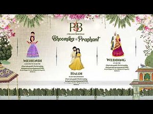 Hindu Wedding Invitation Video | Haldi, Mehendi Ceremony Invitation