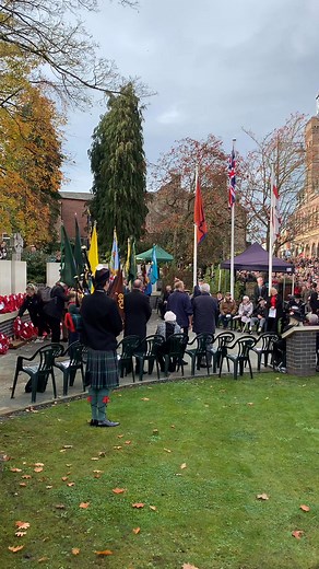 The Laying of Wreaths accompanied by Piper, Chris Weir #AmazingGrace # Remembrance | Congleton Town Council