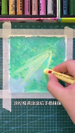 Super Easy Oil Pastel Spring Landscape Painting Tutorial