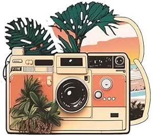 Aesthetic Camera Stickers for Cars, Laptops, Windows, Notebooks, Bottles, Cups(4x4) Pack of 2