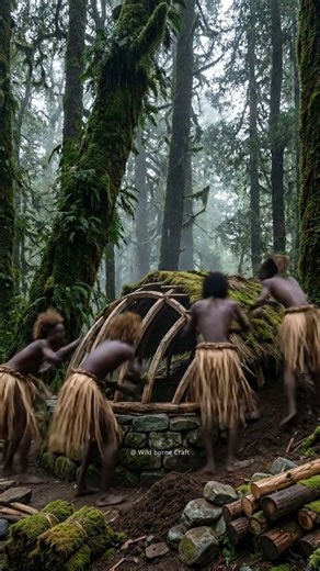 From Wild Forest to Tribal Home in 15 Seconds 🏕️ | Primitive Survival Build