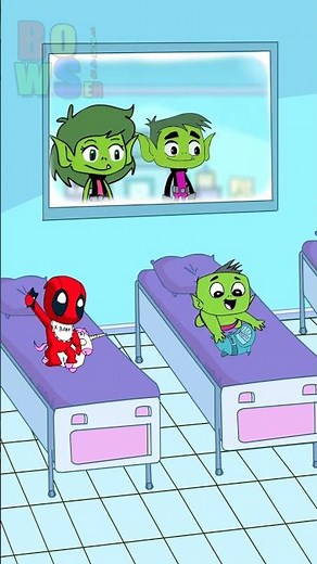 Baby Titans jinx Baby Deadpool Baby Bowser12345 #teentitansgo #spiderman #shorts