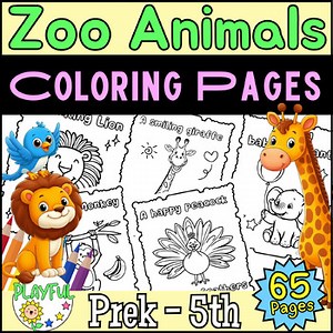 Zoo animals coloring sheets Science Fun Activity Page For Kids Center (PreK-5th)