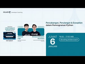 DevCoaching #79 : Machine Learning | Percabangan, Perulangan & Exception dalam Pemrograman Python