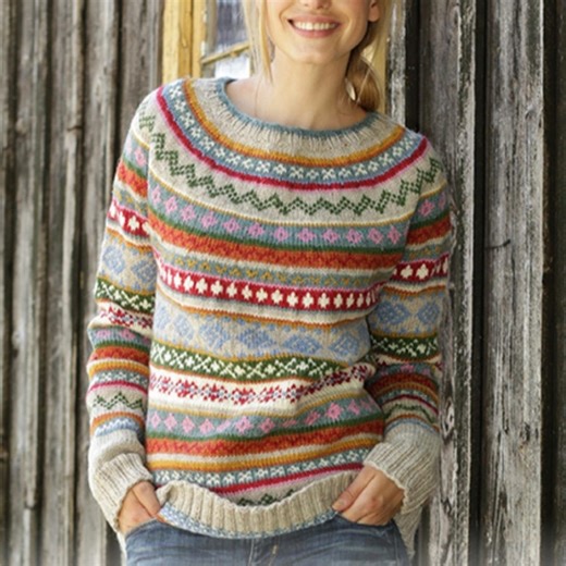 Handmade Fair Isle Knitting Pattern Colorful Wool Sweater Design DIY Digital Instructions Guide PDF - Etsy Canada