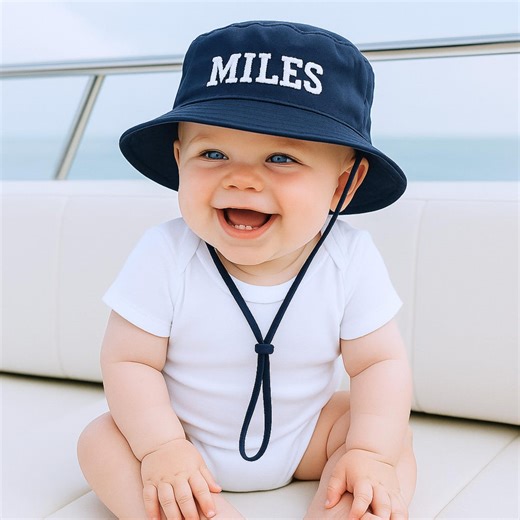 Personalized Baby Sun Hat, Embroidered Monogram, Reversible Brim - Etsy