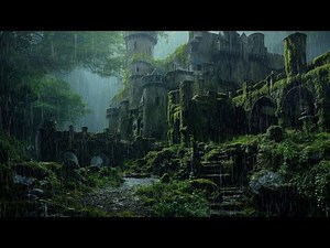 Deep Sleep on Rainy Day with Thunderstorm | Castle Rain Ambience