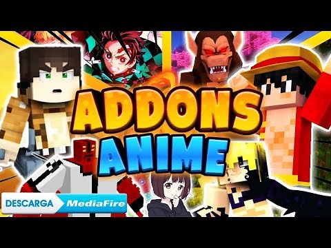 🐲TOP 12 MEJORES ADDONS de ANIMES para MINECRAFT PE | MODS ANIME para MINECRAFT BEDROCK [MEDIAFIRE]
