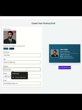 Create Your Professional Visiting Card in Seconds — Free!