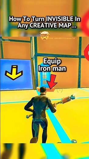 How to TURN INVISIBLE in any CREATIVE MAP… 🤯 #shorts #fortnite #gaming