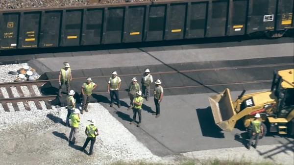Train derailment shuts down roads for hours in Valparaiso, Indiana, police say