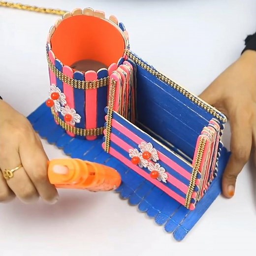 DIY - Desktop Organizer by Cardboard | Pen Holder Organizer #handmade #deskorganizer #cardboardcraft