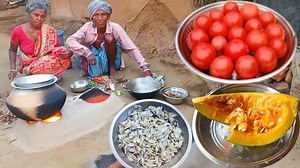 59K views · 2.2K reactions | old grandma & grandpa cooking SHRIMP FISH CURRY with pumpkin __ village rural man cooking life | Village Foods | Facebook