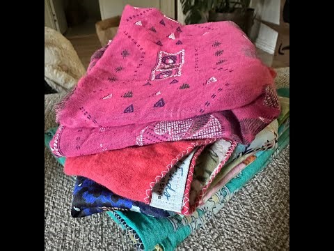 ASMR | Smoothing and folding bandanas