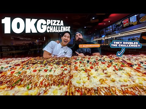 INSANE 10KG PIZZA CHALLENGE WITH @Beardmeatsfood! | They DOUBLED The Challenge For Us?!