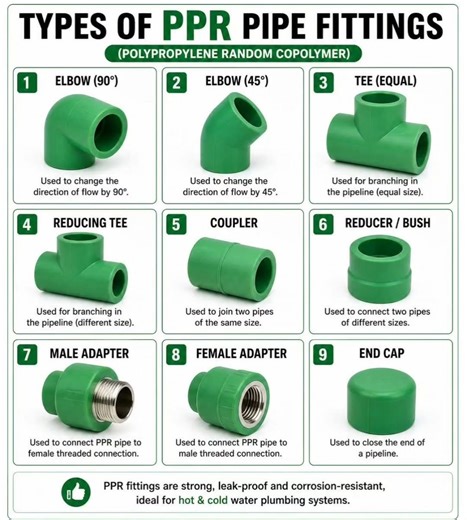 Types of PPR Pipe Fitting | Basic knowledge for Civil Engineering | #shorts #civilengineering