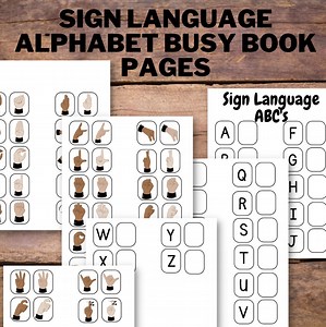 Sign Language Alphabet Busy Book Pages - Toddler Busy Book - Preschool Busy Book - ASL Alphabet - Baby Sign Language - Speech Therapy Tool - Etsy