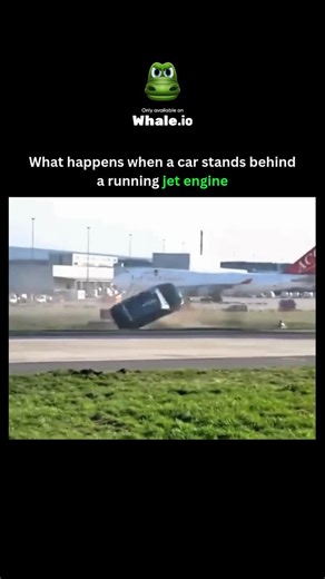 Knowledge Nexus on Instagram: "A jet engine releases air at speeds over 1,600 kilometers per hour. The exhaust produces thrust that can exceed 150,000 newtons, strong enough to move heavy vehicles. In this video, a car parked behind a running jet engine faces that force directly. As the engine powers up, the blast of air hits the car, shaking it before pushing it completely off the road. This is a stunt that we performed for German TV, the ZDF. Rock’n’Roll! This shows how powerful jet engine air