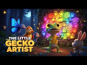 Little Gecko – The Forest Artist 🦎✨ | Created with AutoVeos
