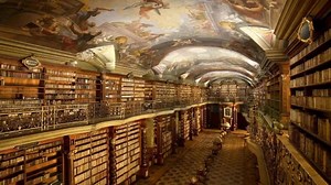 The Klementinum library in Prague, Czech Republic, an exquisite example of Baroque architecture, was first opened in 1722. The ceiling frescoes of this library in Prague were painted by Jan Hiebl. In 1781, director Karel Rafael Ungar established Biblioteca Nationalis, a collection of Czech language literature. The interior of the baroque library has remained intact since the 18th century. The library currently contains a number of important and unique works, that have global significance of whic