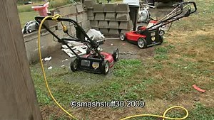 3 HP horse power electric lawn mower destruction